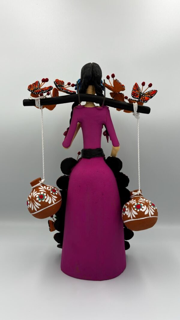 Catrina Skull Frida Kahlo Doll, Michoacan Mexico Made by Artisans Day Of The Dead, Human Skeleton, Mexican Decorations, Sugar Skull 13” Tall - Image 5