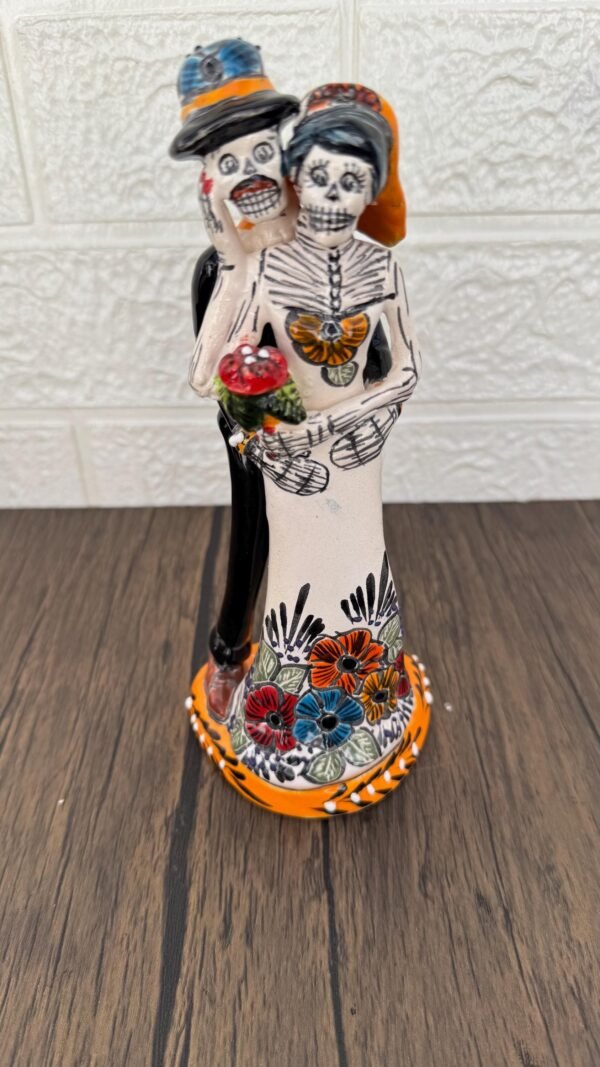 Catrina Handmade Talavera Day of the Dead  Colorful Ceramic Folk Art from Puebla, Mexico Día de los Muertos Skeleton Figurine Wedding Gift - Image 3