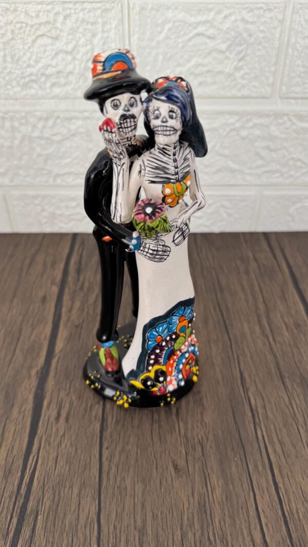 Catrina Handmade Talavera Day of the Dead  Colorful Ceramic Folk Art from Puebla, Mexico Día de los Muertos Skeleton Figurine Wedding Gift - Image 4