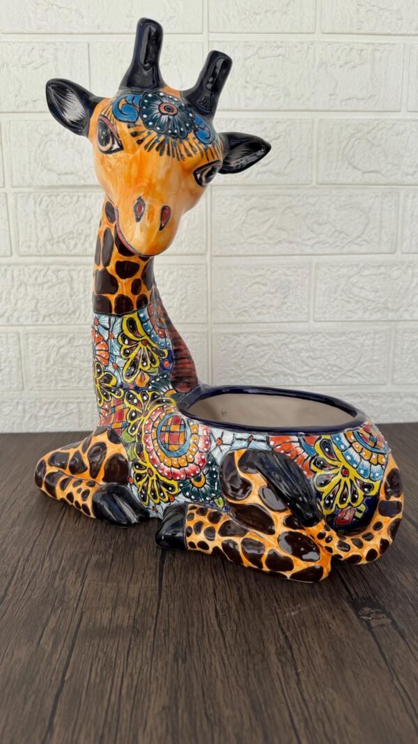 Large Giraffe Pot Planter  Talavera Colorful  Figurine  Ceramic Pottery Artisan Hand Painted  Decor Vibrant Folk Art from Puebla  Decor - Image 3