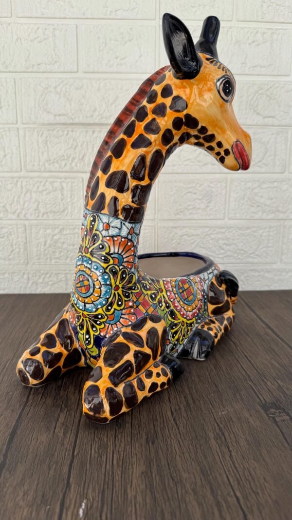 Large Giraffe Pot Planter  Talavera Colorful  Figurine  Ceramic Pottery Artisan Hand Painted  Decor Vibrant Folk Art from Puebla  Decor - Image 5