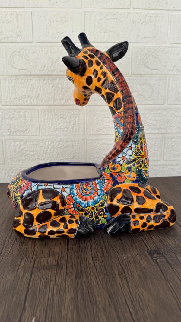 Large Giraffe Pot Planter  Talavera Colorful  Figurine  Ceramic Pottery Artisan Hand Painted  Decor Vibrant Folk Art from Puebla  Decor - Image 3