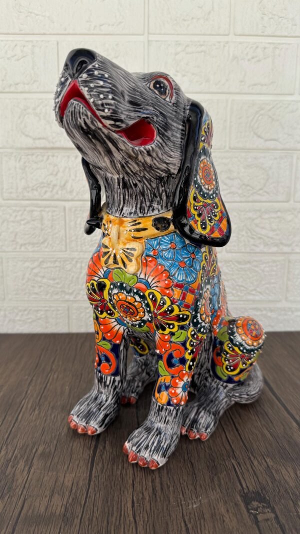 Talavera Dalmatian Dog Sculpture  Ceramic Dog, Talavera Pottery, Puebla Mexican Pottery, Cocker Spaniel Statue Handmade And Hand Painted - Image 3