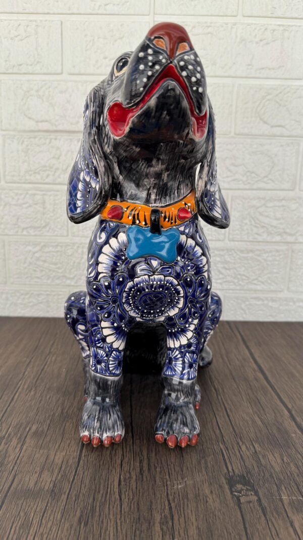 Talavera Dalmatian Dog Sculpture  Ceramic Dog, Talavera Pottery, Puebla Mexican Pottery, Cocker Spaniel Statue Handmade And Hand Painted - Image 3