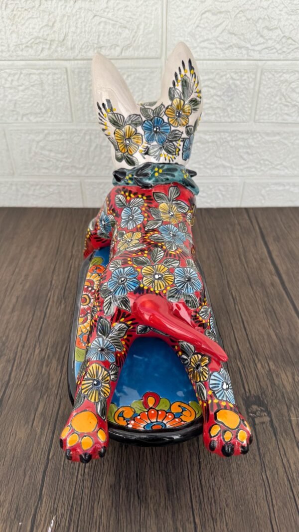 Talavera Bull Terrier Sculpture  Ceramic Dog, Talavera Pottery, Puebla Mexican Pottery, Bull Terrier Statue, Handmade And Hand Painted - Image 5