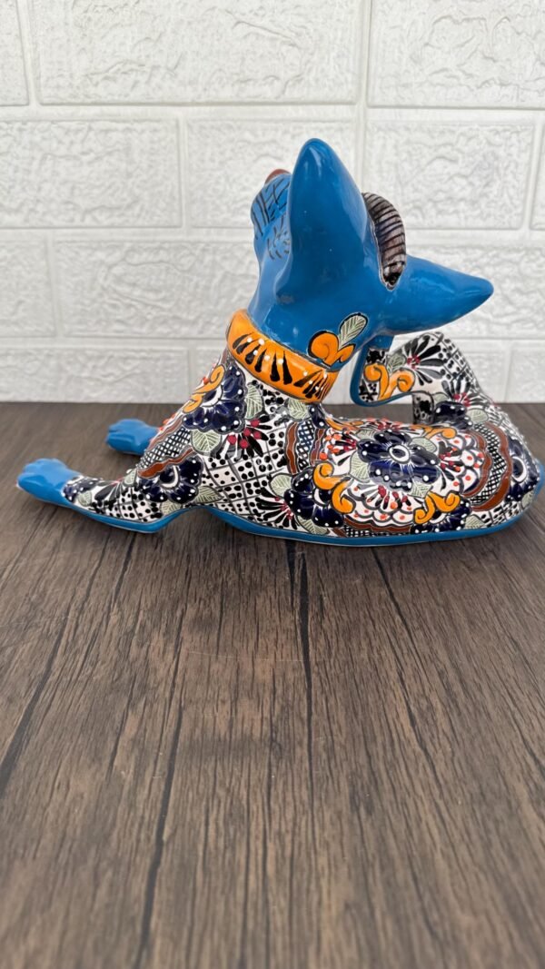 Talavera Xoloitzcuintle, Ceramic dog, Talavera Pottery, Authentic Puebla Mexico Pottery, Xolo Statue, Dog Sculpture Xoloitzcuintle - Image 4