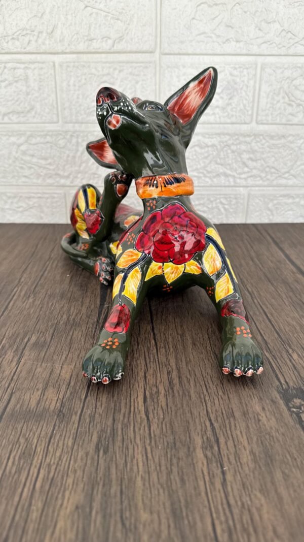 Talavera Xoloitzcuintle, Ceramic dog, Talavera Pottery, Authentic Puebla Mexico Pottery, Xolo Statue, Dog Sculpture Xoloitzcuintle - Image 3