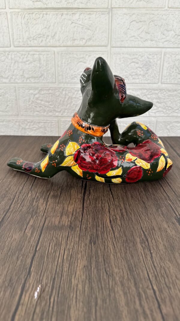 Talavera Xoloitzcuintle, Ceramic dog, Talavera Pottery, Authentic Puebla Mexico Pottery, Xolo Statue, Dog Sculpture Xoloitzcuintle - Image 4