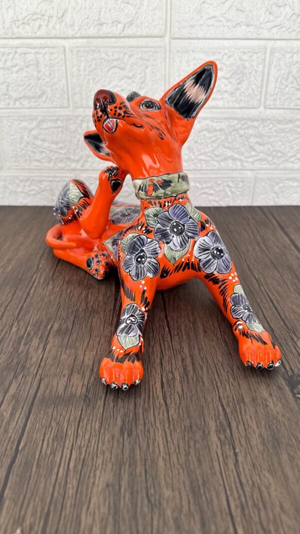 Talavera Xoloitzcuintle, Ceramic dog, Talavera Pottery, Authentic Puebla Mexico Pottery, Xolo Statue, Dog Sculpture Xoloitzcuintle - Image 3