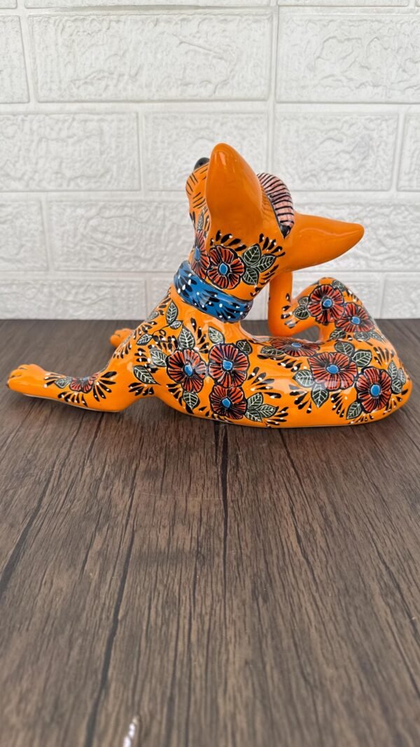 Talavera Xoloitzcuintle, Ceramic dog, Talavera Pottery, Authentic Puebla Mexico Pottery, Xolo Statue, Dog Sculpture Xoloitzcuintle - Image 4