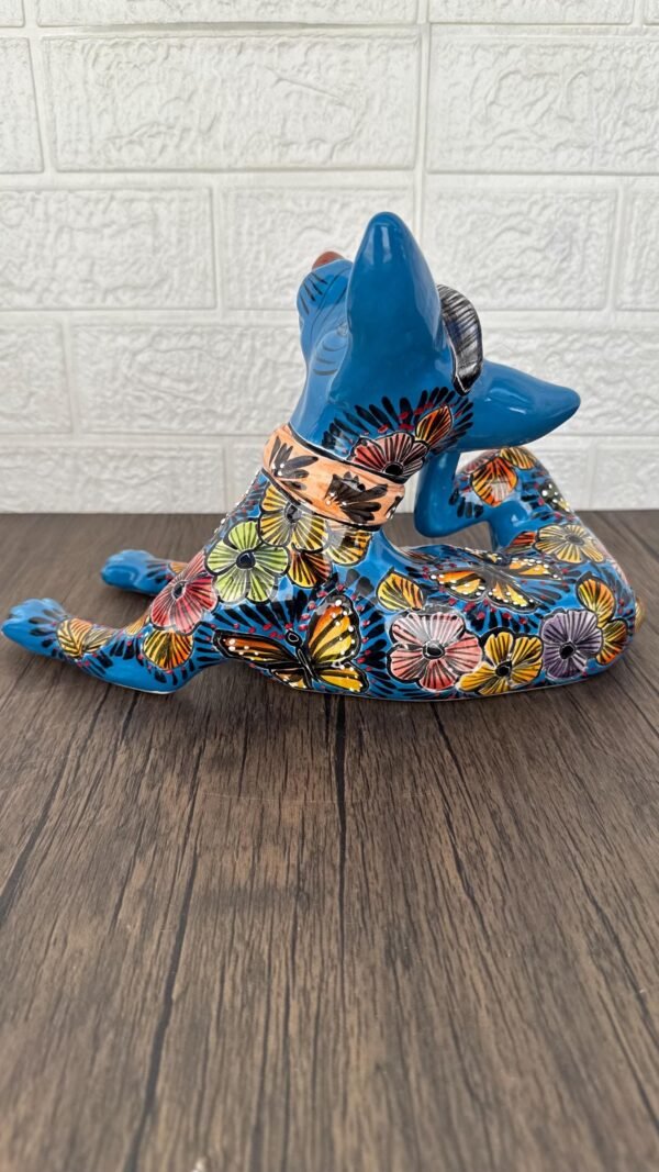 Talavera Xoloitzcuintle, Ceramic dog, Talavera Pottery, Authentic Puebla Mexico Pottery, Xolo Statue, Dog Sculpture Xoloitzcuintle - Image 4