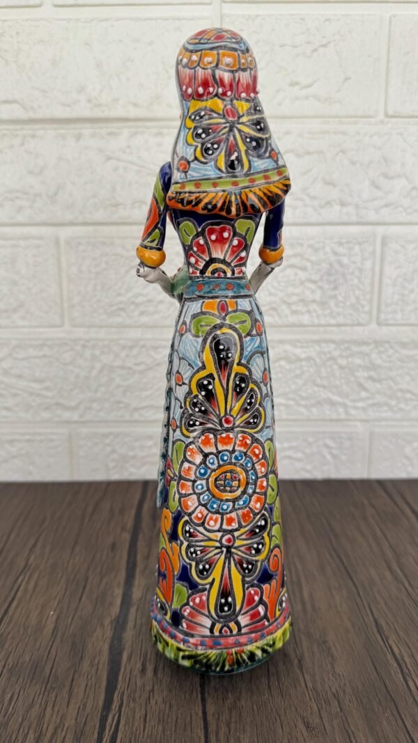 Catrina Handmade Talavera Day of the Dead  Colorful Ceramic Folk Art from Puebla, Mexico Día de los Muertos Skeleton Figurine Wedding Gift - Image 5