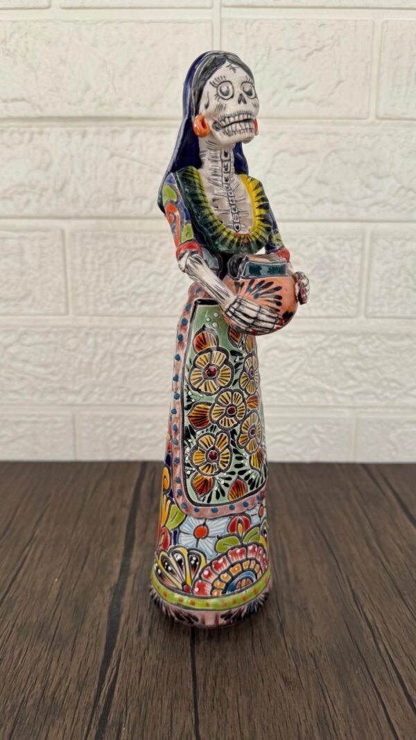 Catrina Handmade Talavera Day of the Dead  Colorful Ceramic Folk Art from Puebla, Mexico Día de los Muertos Skeleton Figurine Wedding Gift - Image 4