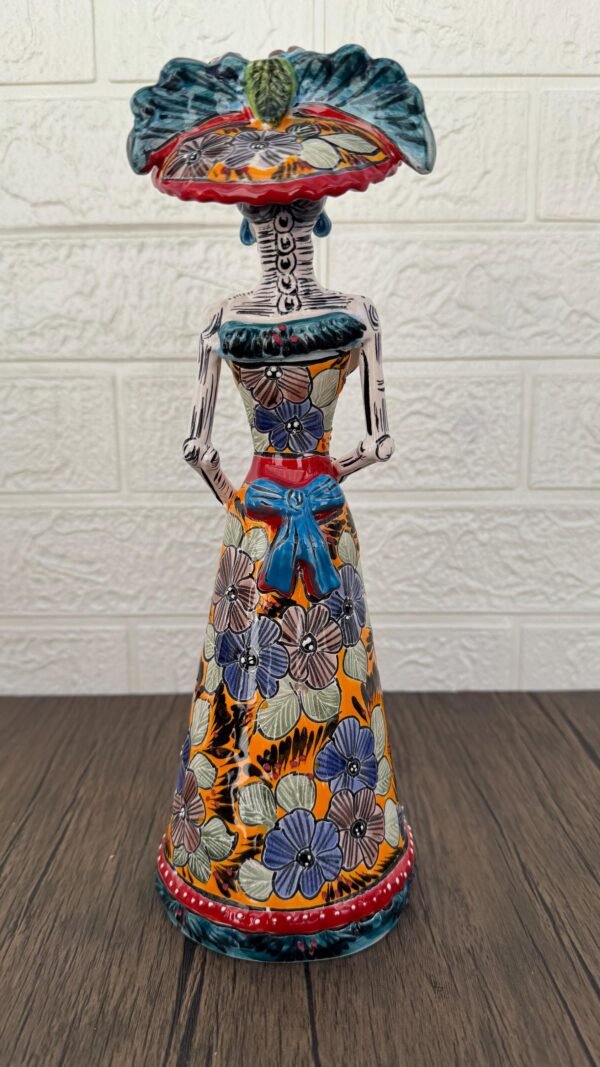 Catrina Handmade Talavera Day of the Dead  Colorful Ceramic Folk Art from Puebla, Mexico Día de los Muertos Skeleton Figurine Wedding Gift - Image 5
