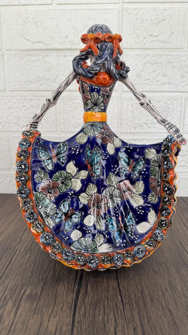 Catrina Handmade Talavera Day of the Dead  Colorful Ceramic Folk Art from Puebla, Mexico Día de los Muertos Skeleton Figurine Wedding Gift - Image 4
