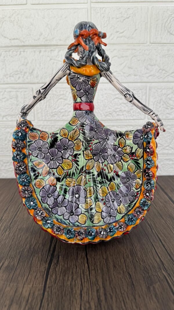 Catrina Handmade Talavera Day of the Dead  Colorful Ceramic Folk Art from Puebla, Mexico Día de los Muertos Skeleton Figurine Wedding Gift - Image 4