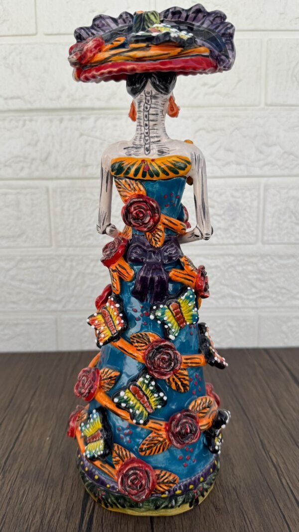 Catrina Handmade Talavera Day of the Dead  Colorful Ceramic Folk Art from Puebla, Mexico Día de los Muertos Skeleton Figurine Wedding Gift - Image 5