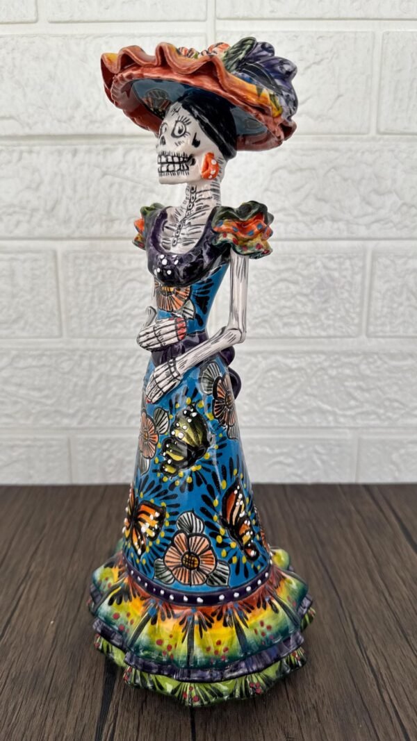 Catrina Handmade Talavera Day of the Dead  Colorful Ceramic Folk Art from Puebla, Mexico Día de los Muertos Skeleton Figurine Wedding Gift - Image 4