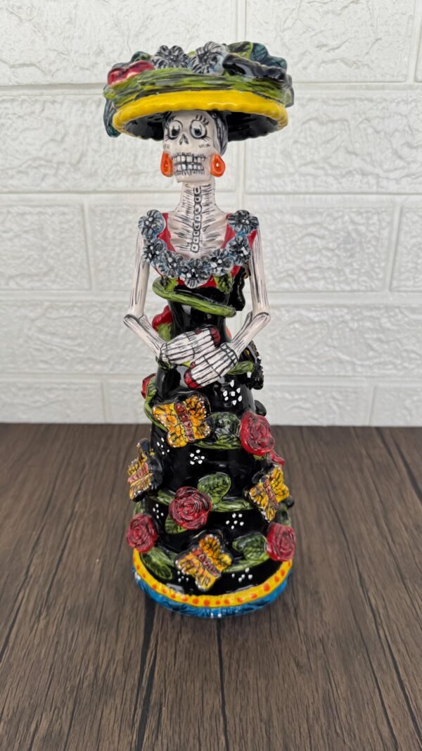 Catrina Handmade Talavera Day of the Dead  Colorful Ceramic Folk Art from Puebla, Mexico Día de los Muertos Skeleton Figurine Wedding Gift - Image 4