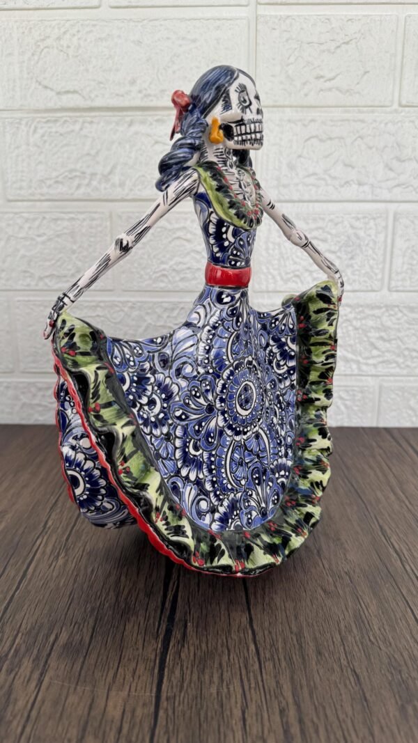 Catrina Handmade Talavera Day of the Dead  Colorful Ceramic Folk Art from Puebla, Mexico Día de los Muertos Skeleton Figurine Wedding Gift - Image 4