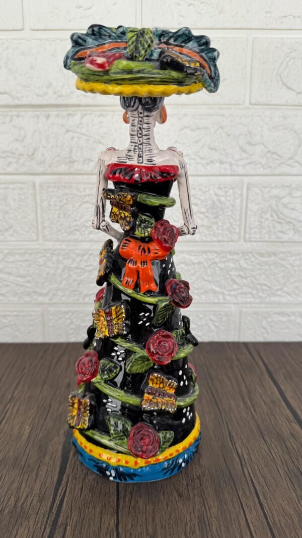 Catrina Handmade Talavera Day of the Dead  Colorful Ceramic Folk Art from Puebla, Mexico Día de los Muertos Skeleton Figurine Wedding Gift - Image 5