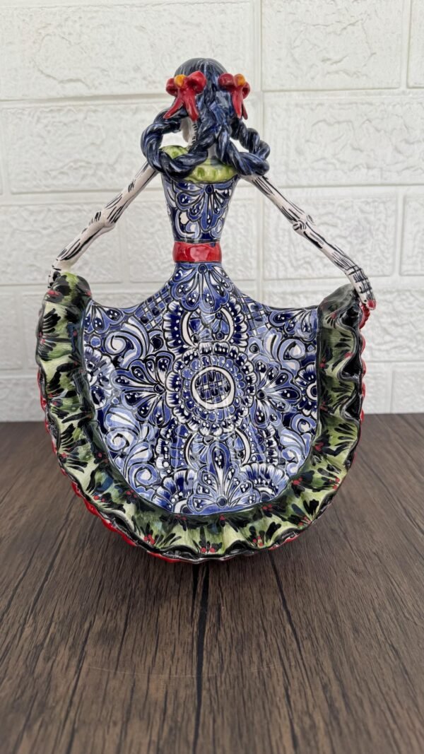 Catrina Handmade Talavera Day of the Dead  Colorful Ceramic Folk Art from Puebla, Mexico Día de los Muertos Skeleton Figurine Wedding Gift - Image 5
