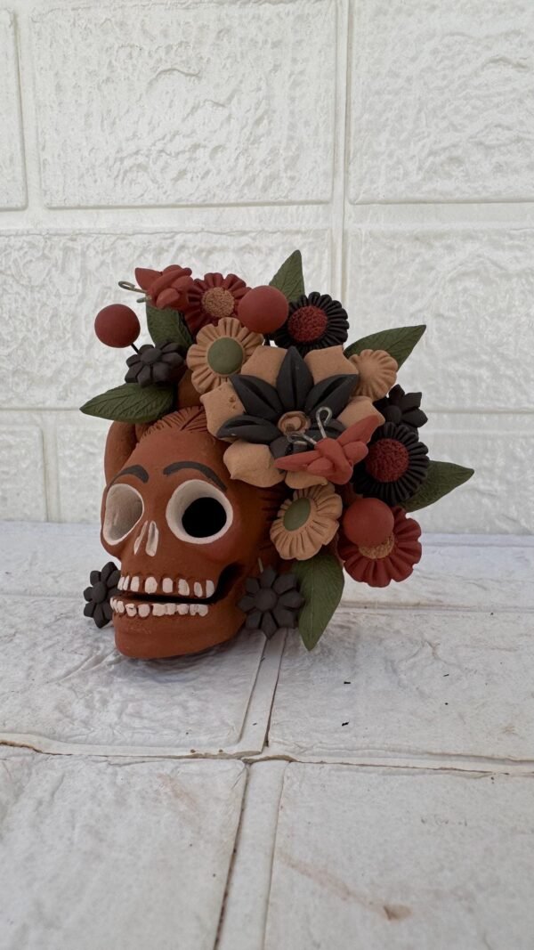 Pigment Clay Skull Día De Los Muertos Frida Artistic  Oaxaca México By Artisans Handmade Crafts, Home Decor Folk Art,  Pigmentos Naturales - Image 3