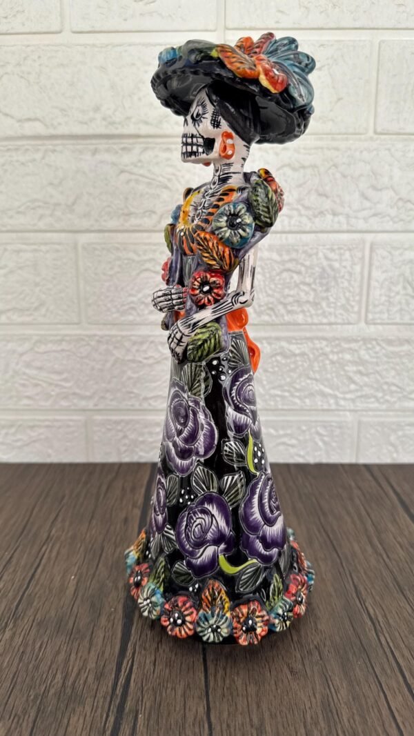 Catrina Handmade Talavera Day of the Dead  Colorful Ceramic Folk Art from Puebla, Mexico Día de los Muertos Skeleton Figurine Wedding Gift - Image 3