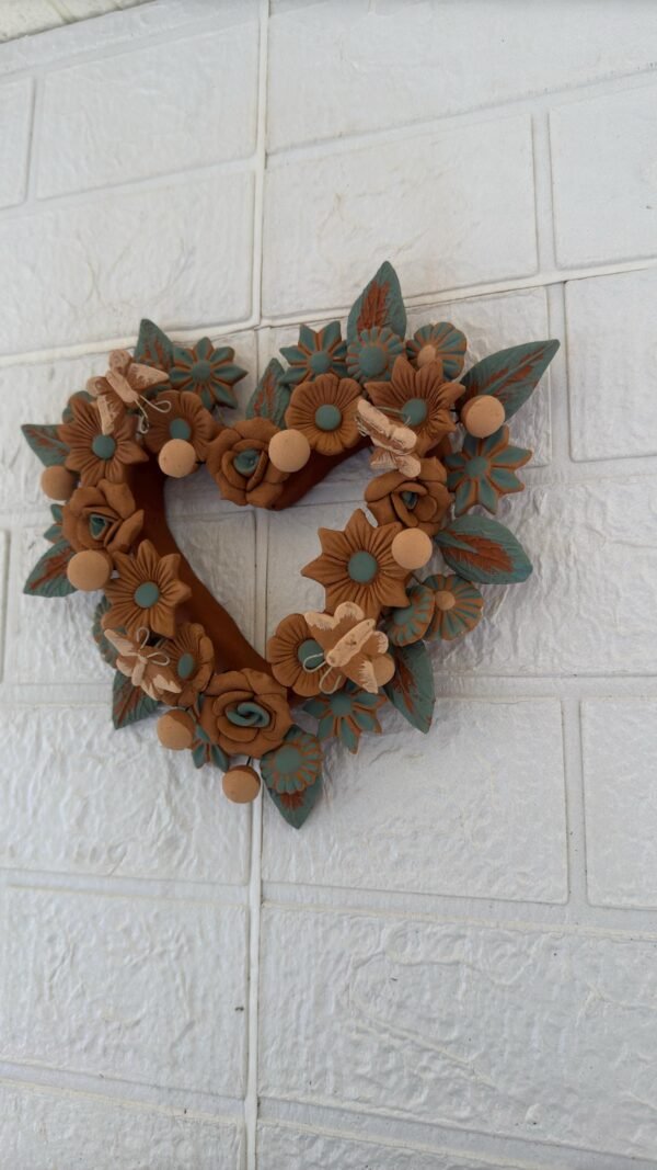 Filigrana Clay Heart Wall Hanging Ornament Artistic  Oaxaca México By Artisans Handmade Crafts, Home Decor Folk Art,  Pastillaje Technique - Image 3
