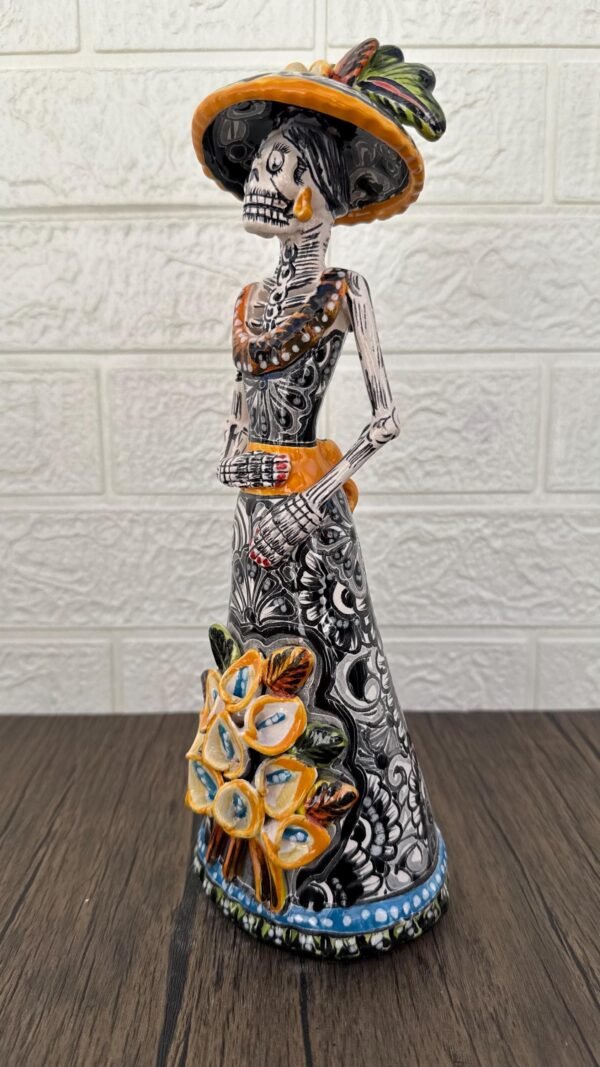 Catrina Handmade Talavera Day of the Dead  Colorful Ceramic Folk Art from Puebla, Mexico Día de los Muertos Skeleton Figurine Wedding Gift - Image 3