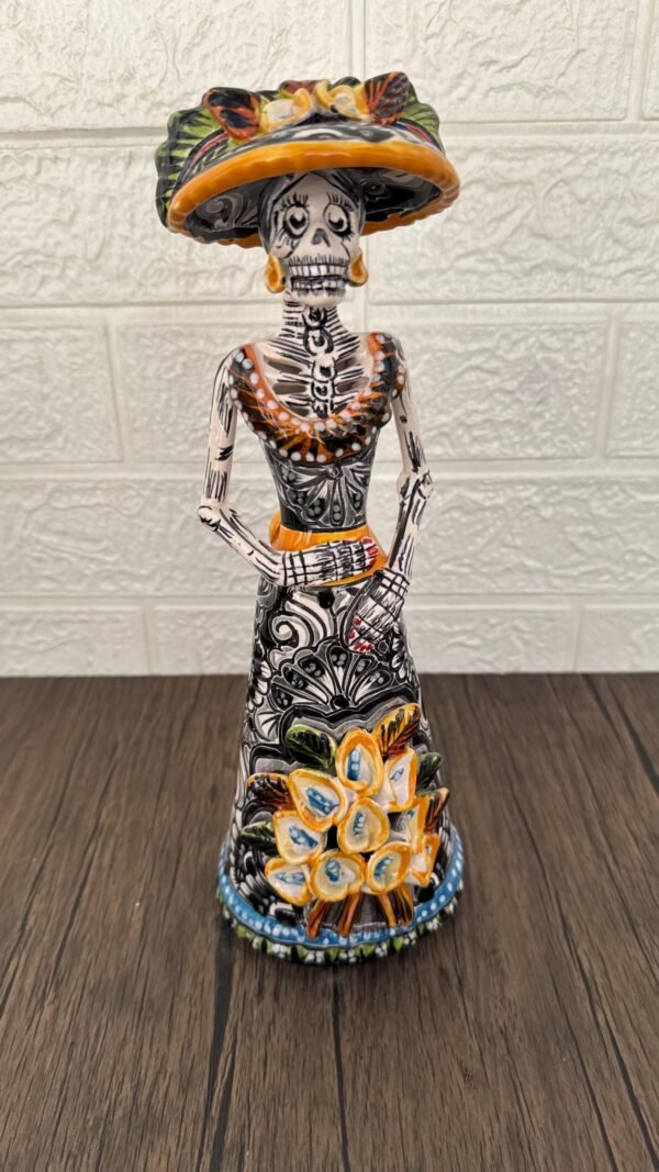 Catrina Handmade Talavera Day of the Dead  Colorful Ceramic Folk Art from Puebla, Mexico Día de los Muertos Skeleton Figurine Wedding Gift - Image 4