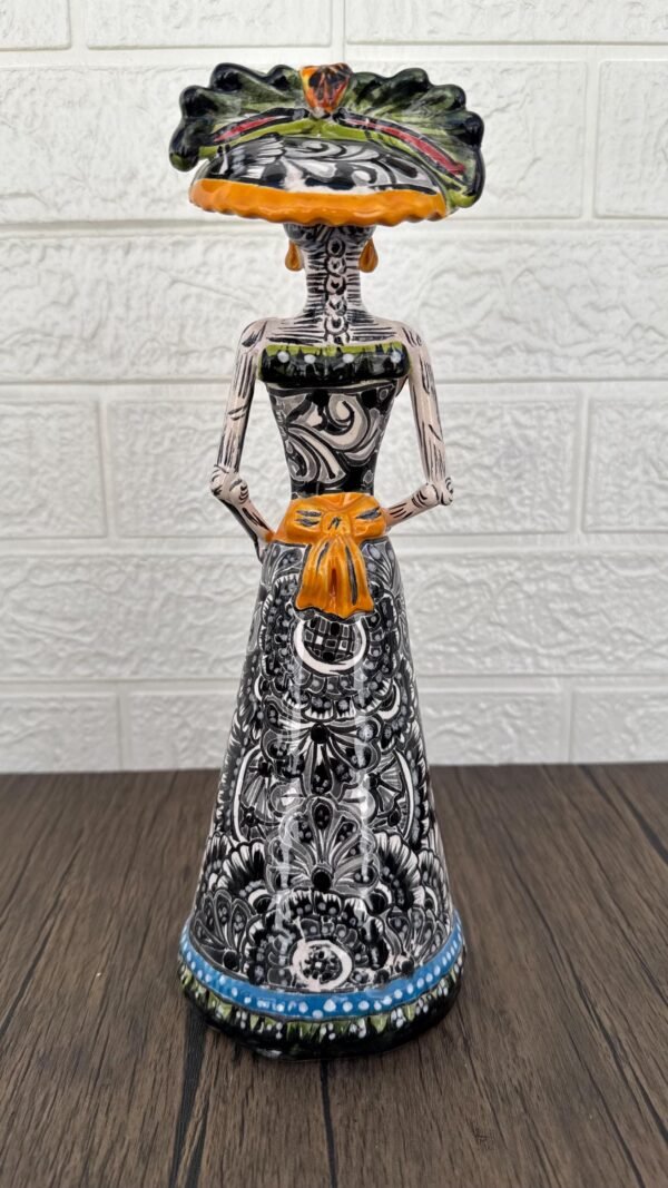 Catrina Handmade Talavera Day of the Dead  Colorful Ceramic Folk Art from Puebla, Mexico Día de los Muertos Skeleton Figurine Wedding Gift - Image 5
