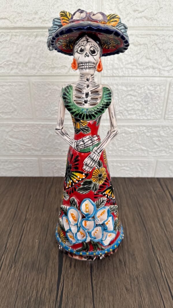 Catrina Handmade Talavera Day of the Dead  Colorful Ceramic Folk Art from Puebla, Mexico Día de los Muertos Skeleton Figurine Wedding Gift - Image 4