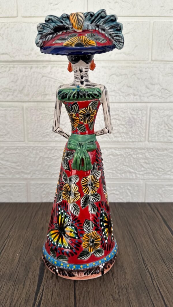 Catrina Handmade Talavera Day of the Dead  Colorful Ceramic Folk Art from Puebla, Mexico Día de los Muertos Skeleton Figurine Wedding Gift - Image 5
