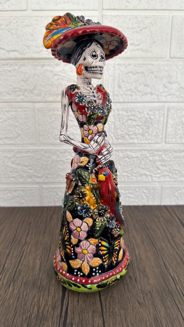 Catrina Handmade Talavera Day of the Dead  Colorful Ceramic Folk Art from Puebla, Mexico Día de los Muertos Skeleton Figurine Wedding Gift - Image 4