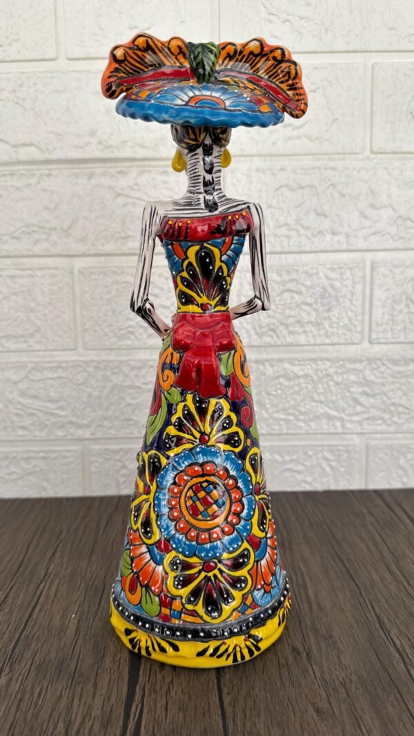 Catrina Handmade Talavera Day of the Dead  Colorful Ceramic Folk Art from Puebla, Mexico Día de los Muertos Skeleton Figurine Wedding Gift - Image 5