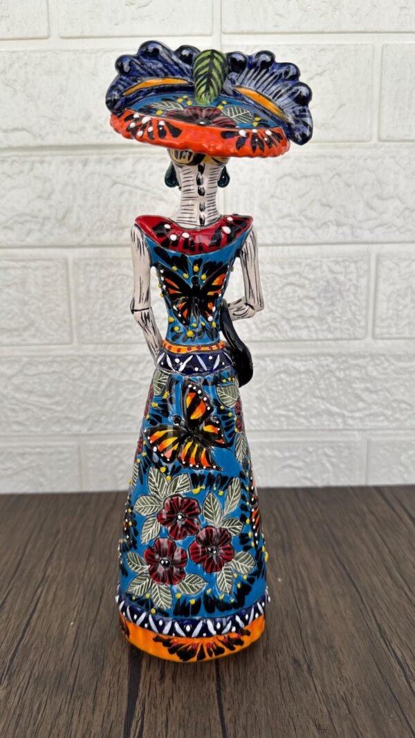 Catrina Handmade Talavera Day of the Dead  Colorful Ceramic Folk Art from Puebla, Mexico Día de los Muertos Skeleton Figurine Wedding Gift - Image 5