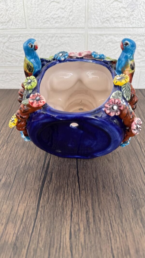 Skull Talavera Flower Vase Pot -Puebla Hand Painted Ceramic, Halloween, Día De Los Muertos Authentic Mexican Decor, Artisan-Crafted Floral - Image 5