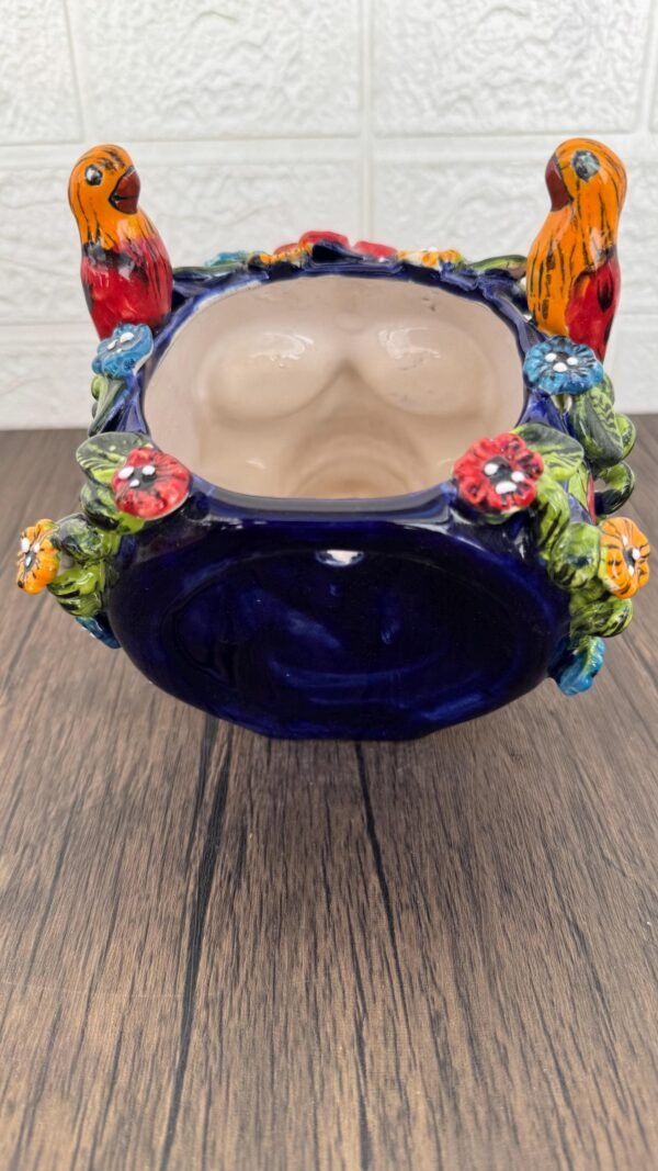Skull Talavera Flower Vase Pot -Puebla Hand Painted Ceramic, Halloween, Día De Los Muertos Authentic Mexican Decor, Artisan-Crafted Floral - Image 5