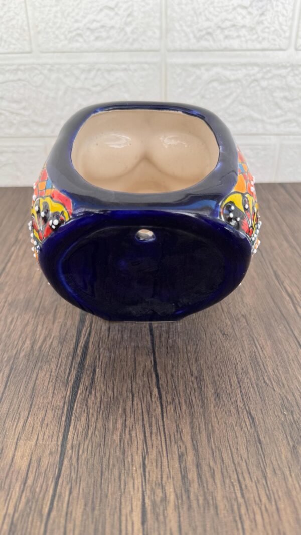Skull Talavera Flower Vase Pot -Puebla Hand Painted Ceramic, Halloween, Día De Los Muertos Authentic Mexican Decor, Artisan-Crafted Floral - Image 5