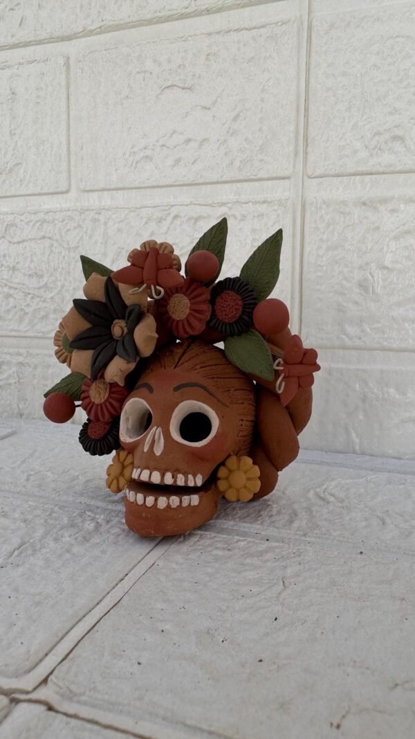 Pigment Clay Skull Día De Los Muertos Frida Artistic  Oaxaca México By Artisans Handmade Crafts, Home Decor Folk Art,  Pigmentos Naturales - Image 3