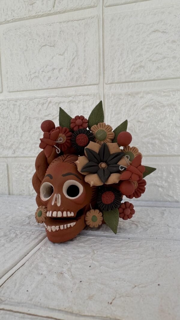 Pigment Clay Skull Día De Los Muertos Frida Artistic  Oaxaca México By Artisans Handmade Crafts, Home Decor Folk Art,  Pigmentos Naturales - Image 3