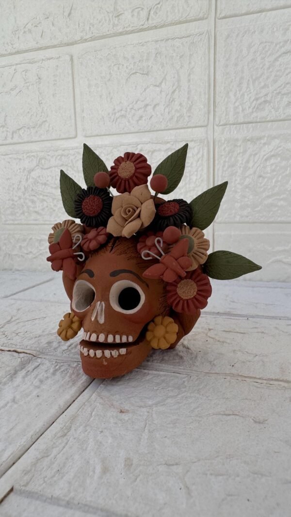 Pigment Clay Skull Día De Los Muertos Frida Artistic  Oaxaca México By Artisans Handmade Crafts, Home Decor Folk Art,  Pigmentos Naturales - Image 3
