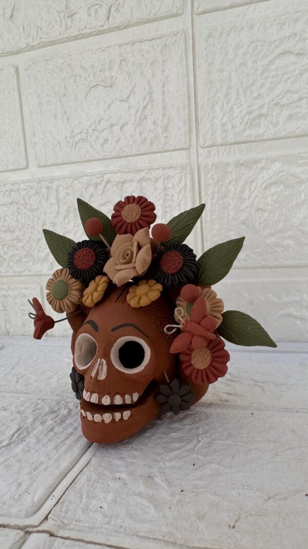 Pigment Clay Skull Día De Los Muertos Frida Artistic  Oaxaca México By Artisans Handmade Crafts, Home Decor Folk Art,  Pigmentos Naturales - Image 3