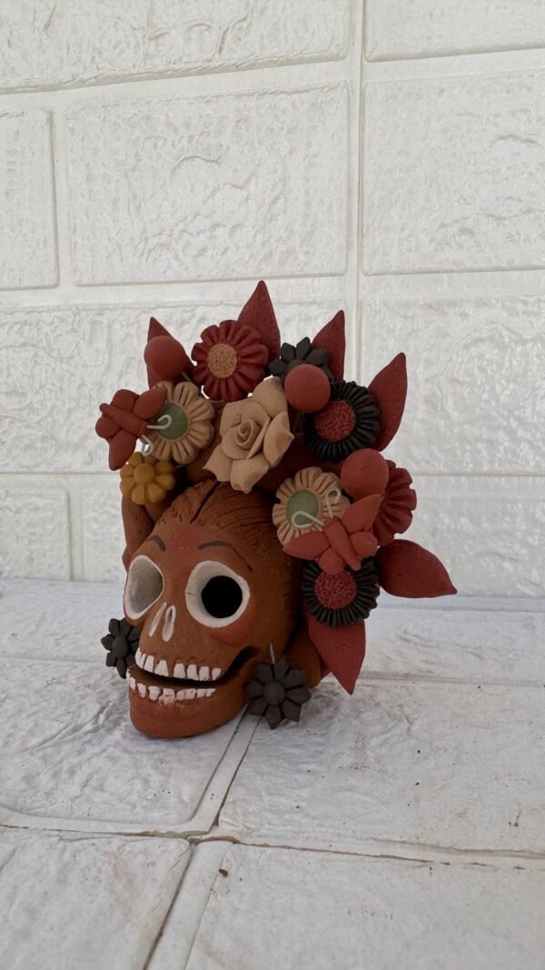 Pigment Clay Skull Día De Los Muertos Frida Artistic  Oaxaca México By Artisans Handmade Crafts, Home Decor Folk Art,  Pigmentos Naturales - Image 3