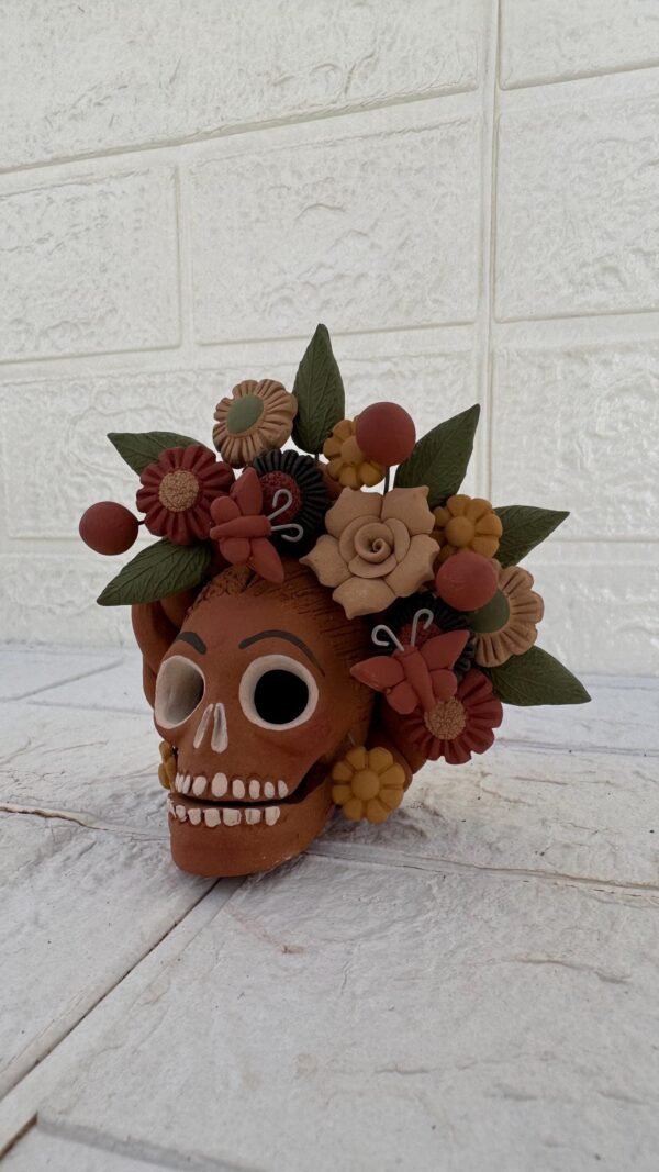 Pigment Clay Skull Día De Los Muertos Frida Artistic  Oaxaca México By Artisans Handmade Crafts, Home Decor Folk Art,  Pigmentos Naturales - Image 3