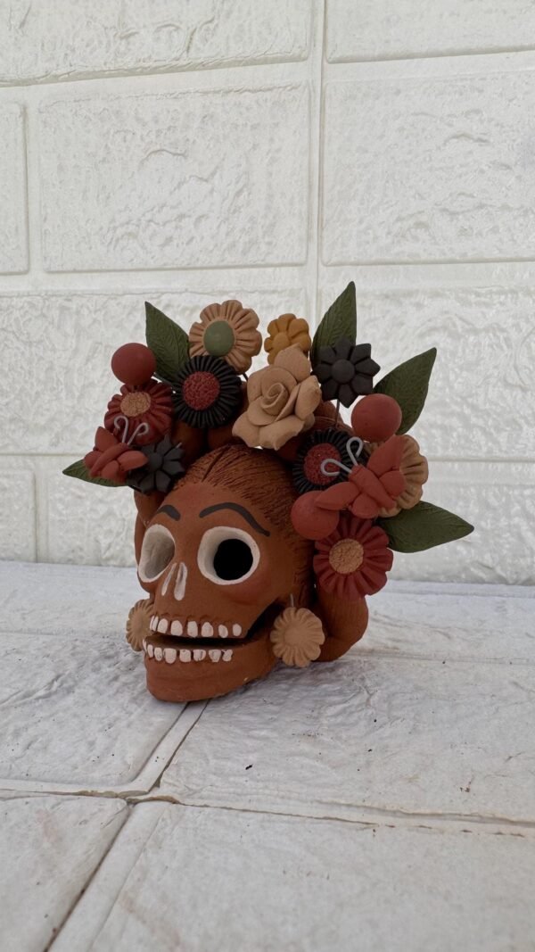 Pigment Clay Skull Día De Los Muertos Frida Artistic  Oaxaca México By Artisans Handmade Crafts, Home Decor Folk Art,  Pigmentos Naturales - Image 3