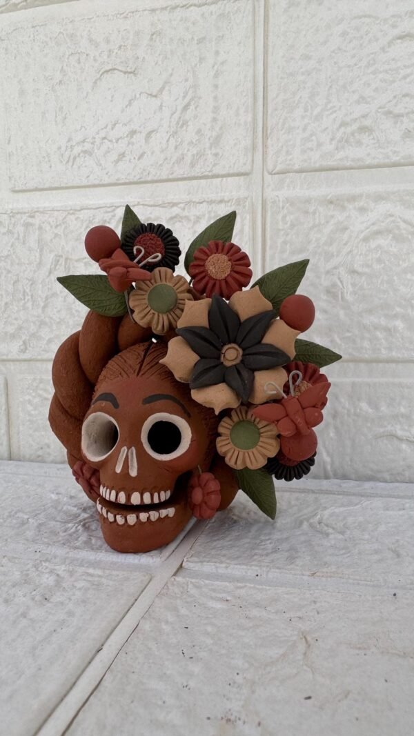 Pigment Clay Skull Día De Los Muertos Frida Artistic  Oaxaca México By Artisans Handmade Crafts, Home Decor Folk Art,  Pigmentos Naturales - Image 3