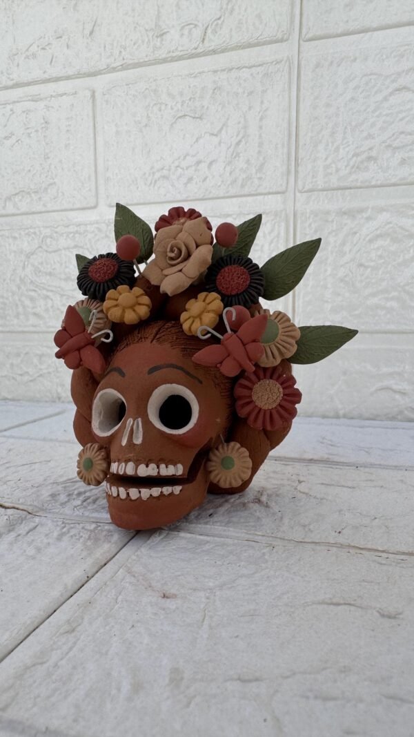 Pigment Clay Skull Día De Los Muertos Frida Artistic  Oaxaca México By Artisans Handmade Crafts, Home Decor Folk Art,  Pigmentos Naturales - Image 3