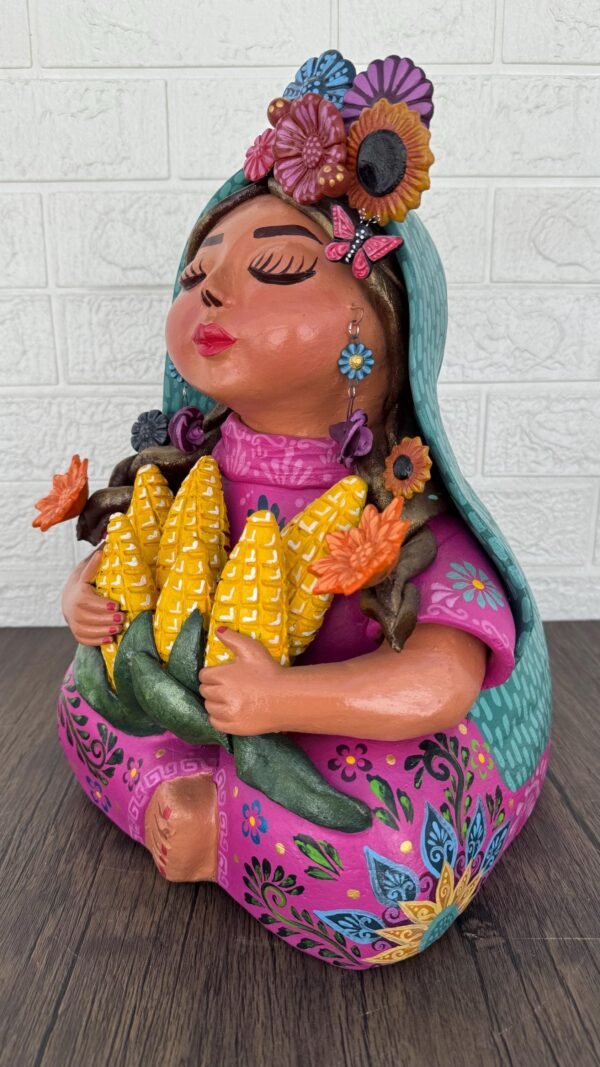 Pachamama Handmade Sculpture – Mexican Mother Earth Art, Colorful Clay Figurine, Spiritual Decor, Indigenous Folk Art, Home Decor Metepec - Image 3